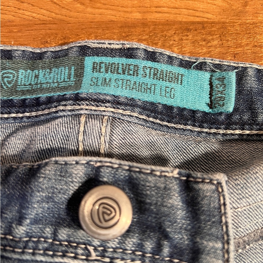 Rock & Roll Denim Revolver Straight Slim Fit Straight Mens Jeans 29x34 - Picture 9 of 10